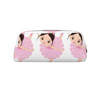 SMSJTMWHN Trousse à crayons en cuir avec imprimé Little Ballerina Dancing Girl - Spacieuse et élégante - Avec fermeture éclair - Pour le bureau