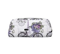 SMSJTMWHN Trousse à crayons en cuir avec imprimé « Love on the Bike » - Spacieuse et élégante - Fermeture éclair - Pour le bureau