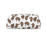 SMSJTMWHN Trousse à crayons en cuir avec imprimé oiseaux kiwi, trousse à crayons spacieuse et élégante avec fermeture éclair pour le bureau