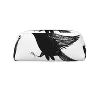 SMSJTMWHN Trousse à crayons en cuir avec imprimé oiseaux - Spacieuse et élégante - Fermeture éclair - Pour le bureau