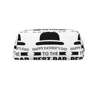 SMSJTMWHN Trousse à crayons en cuir avec inscription « Happy Fathers Day To The Best Dad » - Spacieuse et élégante - Fermeture éclair - Pour le bureau