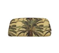 SMSJTMWHN Trousse à crayons en cuir avec motif palmier tropical, spacieuse et élégante avec fermeture éclair