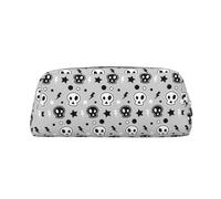 SMSJTMWHN Trousse à crayons en cuir avec motif tête de mort et étoiles, spacieuse et élégante avec fermeture éclair