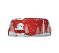 SMSJTMWHN Trousse à crayons en cuir imprimé Merry Christmas Day Spacieuse et élégante avec fermeture éclair pour bureau