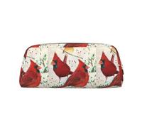 SMSJTMWHN Trousse à crayons en cuir imprimé oiseaux rouges spacieuse et élégante avec fermeture éclair pour bureau