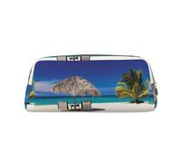 SMSJTMWHN Trousse à crayons en cuir imprimé plage Jamaica Beach Spacieuse et élégante avec fermeture éclair