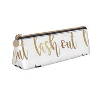 SMSJTMWHN Trousse à crayons triangulaire en cuir avec imprimé cils - Trousse de maquillage - Organiseur de bureau pour femme et homme