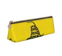 SMSJTMWHN Trousse à crayons triangulaire en cuir avec imprimé « Don't Tread On Me » - Trousse à crayons - Trousse à cosmétiques - Organiseur de bureau - Pour femme et homme