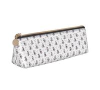SMSJTMWHN Trousse à crayons triangulaire en cuir avec motif hibou et branches d'arbre - Trousse à crayons - Trousse à maquillage - Organiseur de bureau pour femme et homme