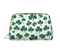 SMSJTMWHN Trousse de maquillage en cuir avec imprimé Happy St Patrick's Day - Élégant et durable - Multi-compartiments - Résistant à l'eau - Organiseur de grande capacité pour les voyages et la