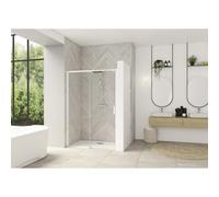 Smt Design Extensible clt ss 167/180 prof blanc verre transp, fixe à gauche - KINEDO PA9238BTNEG