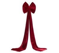 SMTCM 1 grand nœud en velours rouge extra large - Nœud de Noël géant en velours pour la maison, couronne, porte, arrière-plan mural, anniversaire, mariage, décoration de fête