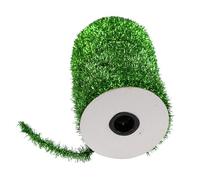SMTCM 45,7 mètres de ruban de guirlande de Noël vert métallique fin, guirlande de mini paillettes, ruban cadeau, couronne artificielle, fil de chenille, peluche souple, décoration de Noël, guirlande