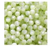 SMTCM Lot de 100 perles rondes en résine œil de chat avec poudre pailletée - Perles rondes en cristal pour loisirs créatifs - Perles rondes en résine pour colliers, bracelets