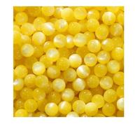 SMTCM Lot de 100 perles rondes en résine œil de chat avec poudre pailletée - Perles rondes en cristal pour loisirs créatifs - Perles rondes en résine pour colliers, bracelets