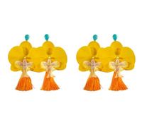 SMTCM Lot de 2 paires de boucles d'oreilles en forme de papillon orchidée - Style vintage - Pour fête, mariage, Noël et tous les jours - Accessoires légers pour femme