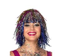 SMTCM Tinsel Wig 1 pièce - Perruque métallique brillante - Perruque de cosplay - Perruque de cosplay - Perruques métalliques - Pour costumes légers et festivals - Accessoires de fête - Cosplay - Jeu