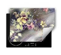 SMTDeco Protection plaque de cuisson,Tapis Protection Protecteur,Tapis enroulable pour cuisinières électrique, à induction 80x52 cm une pièce motif "Photo" gris