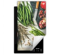 SMTDeco Protection plaque de cuisson,Tapis Protection Protecteur,Tapis enroulable pour cuisinières électrique, à induction 30x52 cm une pièce fruits légumes vert (103798)