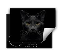 SMTDeco Protection plaque de cuisson,Tapis Protection Protecteur,Tapis enroulable pour cuisinières électrique, à induction 70x52 cm une pièce Chat Noir (111852)