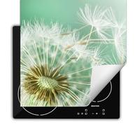 SMTDeco Protection plaque de cuisson,Tapis Protection Protecteur,Tapis enroulable pour cuisinières électrique, à induction 60x52 cm pièce unique motif "Fleurs" vert