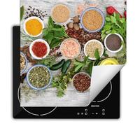 SMTDeco Protection plaque de cuisson,Tapis Protection Protecteur,Tapis enroulable pour cuisinières électrique, à induction 60x52 cm une pièce Menthe Épices Vert (107178)