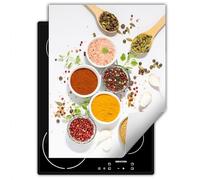 SMTDeco Protection plaque de cuisson,Tapis Protection Protecteur,Tapis enroulable pour cuisinières électrique, à induction 40x52 cm cuillère une pièce épices blanc (105372)