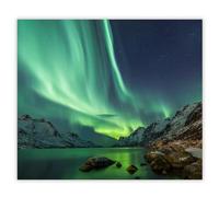 SMTDeco Protection plaque de cuisson, vitrocéramique, verre trempé, pour cuisinières électrique, à induction,planche à découper 60x52 cm une pièce Northern Lights Green (107069)
