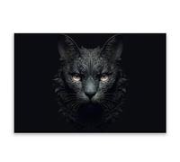 SMTDeco Protection plaque de cuisson, vitrocéramique, verre trempé, pour cuisinières électrique, à induction,planche à découper 80x52 cm une pièce Cat Fantasy Noir (108449)