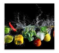 SMTDeco Protection plaque de cuisson, vitrocéramique, verre trempé, pour cuisinières électrique, à induction,planche à découper 65x60 cm une pièce Eau Végétale Noir (108109)