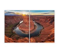 SMTDeco Protection plaque de cuisson, vitrocéramique, verre trempé, pour cuisinières électrique, à induction,planche à découper 2 x 40x52 cm Lot de 2. Grand Canyon Marron (106717)