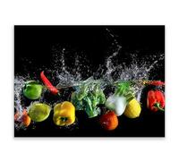 SMTDeco Protection plaque de cuisson, vitrocéramique, verre trempé, pour cuisinières électrique, à induction,planche à découper 70x52 cm une pièce Eau Végétale Noir (111997)