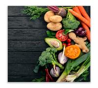 SMTDeco Protection plaque de cuisson, vitrocéramique, verre trempé, pour cuisinières électrique, à induction,planche à découper 50x52 cm une pièce Santé Végétale Noir (116936)