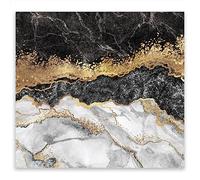 SMTDeco Protection plaque de cuisson, vitrocéramique, verre trempé, pour cuisinières électrique, à induction,planche à découper 65x60 cm monobloc motif "Marbre" Noir