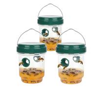 smtfcty 3 pièces Ensemble de pièges à guêpes,Pièges à Guêpes pour l'extérieur Piège à Abeilles à Suspendre Piège Vivant à Suspendre pour Jardin, Balcon, Extérieur, sans Produits Chimiques (Vert)