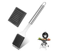 smtfcty Brosse et grattoir 3 en 1 pour barbecue d'extérieur avec poils extra longs en acier inoxydable et spatule en acier inoxydable pour barbecue à gaz, barbecue au charbon de bois, barbecue
