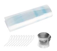 smtfcty Rouleau de tuyau de gouttière de 10 m, Ø 200 mm de diamètre avec 6 serre-câbles, film de descente, tuyau de gouttière pour emballage de tuyaux d'évacuation