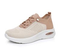 SMTSEC Chaussures De Course Femmes Chaussures De Marche Orthopédiques Diabétiques Hallux Valgus Chaussures Légères Respirantes Plateformes De Formation, Chaussures De Jogging en Extérieur,Khaki-37 EU