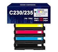 SMTSEC Compatible avec La Cartouche De Toner C230 4 Couleurs De Remplacement pour Xerox C230 C235, 3000 Pages, Accessoires D'imprimante,4 Colors-No Chip