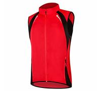 SMTSEC Gilet De Cyclisme Homme Femme Gilet De Course à Pied Réfléchissant Gilet sans Manche Veste Imperméable Coupe-Vent Gilets VTT Respirant Gilet De Vélo De Montagne pour Cyclisme Jogging,Red-M