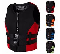 SMTSEC Gilets De Sauvetage Adultes, Aide À La Flottabilité Gilet De Natation en Néoprène Gilet Kayak Paddle Board Gilet De Flotteur De Natation pour Kayak Pêche Surf Plongée Sport Nautique,Red-M