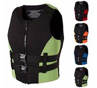 SMTSEC Gilets De Sauvetage Adultes, Aide À La Flottabilité Gilet De Natation en Néoprène Gilet Kayak Paddle Board Gilet De Flotteur De Natation pour Kayak Pêche Surf Plongée Sport Nautique,Green-M