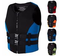 SMTSEC Gilets De Sauvetage Adultes, Aide À La Flottabilité Gilet De Natation en Néoprène Gilet Kayak Paddle Board Gilet De Flotteur De Natation pour Kayak Pêche Surf Plongée Sport Nautique,Blue-S