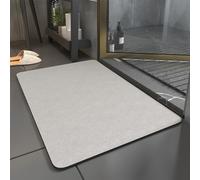 SMTSEC Tapis De Bain Antidérapant, Tapis De Sol Absorbant en Diatomées, Tapis De Salle De Bain À Séchage Rapide, Tapis De Toilette Décoratif pour La Décoration De La Maison,Beige-60×90CM