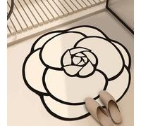 SMTSEC Tapis De Sol De Salle De Bain en Forme De Fleur, Tapis De Pied Antidérapant, Tapis De Toilette À Séchage Rapide, Tapis Décoratif, pour La Décoration De La Maison,A-120×120cm