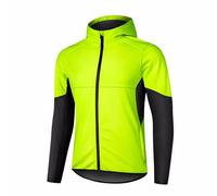 SMTSEC Veste De Cyclisme Homme Hiver Thermique Manteau Imperméable Running Veste Coupe-Vent Warm Polaire Softshell Réfléchissant Haute Visibilité Vestes pour Cyclisme Course À Pied Marche,Green-XL