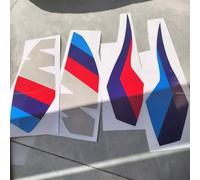 SMTTOMT Lot de 4 autocollants pour réservoir de sport automobile BMW S1000RR S1000R M1000RR - Vinyle PVC Résistant à l'huile - Bleu, Blanc - Tricolore - Motocyclette - Métal