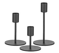 smtyle Lot de 3 bougeoirs Coniques Courts Noirs pour Bougies Chandeliers avec Fer - 2 cm de diamètre - Idéal pour Centre de Table