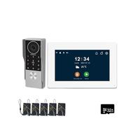 SMTYXS Écran Tactile Compatible avec Câble IP, Caméra Étanche 1080P, WiFi, IPS 7/10 Pouces, 2 Câbles, Sonnette D'interphone Intelligente Tuya avec Câble(1V1 7inch W)