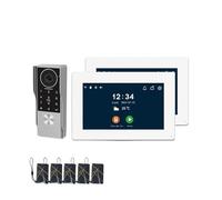 SMTYXS Écran Tactile Compatible avec Câble IP, Caméra Étanche 1080P, WiFi, IPS 7/10 Pouces, 2 Câbles, Sonnette D'interphone Intelligente Tuya avec Câble(1V2 7inch W)